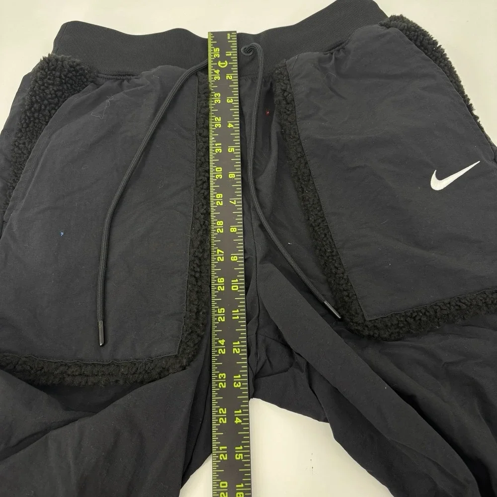 Nike Essential‎ Loose Fit High Rise Black Fleece Jogger Pants Womens Small